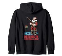 Reeling In Christmas Cheer - Divertida Pesca navideña Sudadera con Capucha