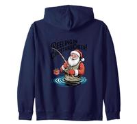 Reeling In Christmas Cheer - Divertida Pesca navideña Sudadera con Capucha