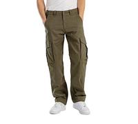 Reell Flex Cargo LC - Pantalones cargo para hombre con bolsillos laterales, Clay Olive., 32W x 30L