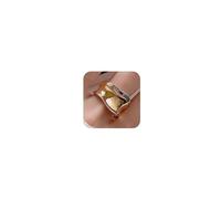 REELMAR Anillo ajustable de oro martillado para mujer, chapado en oro de 18 quilates, con textura gruesa, anillo cruzado vintage, abierto, anillo envolvente moderno, joyería punk, Acero inoxidable