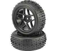 Reely 1:10 Buggy - Ruedas completas para cochecito (5 radios dobles, 2 unidades), color negro