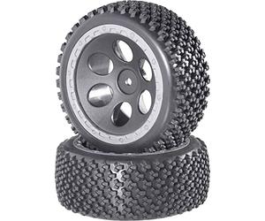 Reely 1:10 Buggy Ruedas completas Rally Agujero Diseño Gris 2 Piezas