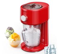 Reemix Slushy Maker Ice Shaver, 3 modos de funcionamiento para hielo grueso y fino, cuchillas de acero inoxidable, cierre de seguridad (rojo)