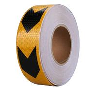 Reemky Cinta de advertencia reflectiva 2"x 33 pies Etiqueta de seguridad fluorescente Etiqueta de flecha de visibilidad nocturna 6 colores opcionales (5CMx10M)