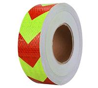 Reemky Cinta reflectante de advertencia Pegatina de seguridad fluorescente de 2 "x 16 pies Etiqueta de flecha visible de noche 6 colores opcionales (5 CMx5M)