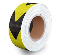 Reemky Seguridad Peligro reflectante Advertencia Flecha Cinta Pegatinas Reflectoras Negro y amarillo Longitud opcional 2 "x 9.8ft (5CMx3M)