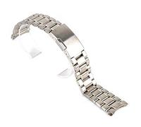 Reemplace la correa del reloj Correa de reloj Correa de reloj con extremo curvo de 18/20/22/24 mm Correa de reloj de pulsera de metal de acero inoxidable unisex Pulsera con cierre desplegable de doble