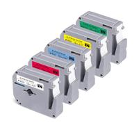 Reemplazar Brother P Touch M cinta 12 mm 0.47 pulgadas, M-K231 M-K131 M-k431 M-K531 M-K631 M-K731 cinta de etiquetas de color, funciona con Brother P-Touch Label Maker PT-90 PT-70 PT-65 PT-85, 8 m 26.2 pies, Combo Set de 5 unidades