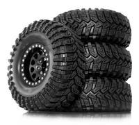 Reemplazo Coche RC Para Axial Para SCX10 Pro Para Capra Para Traxxas Para TRX4 D90 1/10 4Piezas 115 Mm Diámetro Interior 1.9 Juego Llantas Bloqueo Talón Piezas Coche RC Crawler(Black)