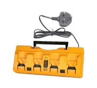 Reemplazo Compatible for Cargador de batería Dewalt DCB104, Compatible con estación de Carga de batería múltiple Dewalt 12V 18V, Cargador rápido de 4 Puertos(UK Plug)