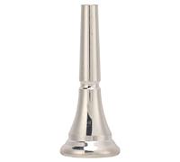 Reemplazo de boquilla para trompa francesa de latón, boquilla de tamaño estándar para instrumentos de viento, acabado en plata brillante con borde liso, construcción durable en