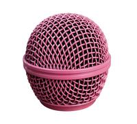Reemplazo de cabezal de micrófono, repuesto de bola de micrófono de rejilla con espuma interior, se adapta a la cubierta de parabrisas SM58 (rosa, 1 unidad)