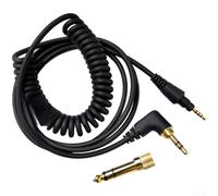 Reemplazo de cable de audio en espiral, conectores chapados en oro, cubierta TPE, para Pioneer HDJ-CUE1, para X7, S7, X5 y modelos similares (edición en ángulo recto)