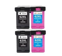 Reemplazo de cartucho de impresora 62XL, Compatible con HP Envy 5540 5640 7640 5646 5541 5740 5742 5745 200 250(2bk 2color)