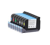 Reemplazo de cartucho de tinta 1 pieza JS12M JS12(M) 600DPI 12,7 mm Impresora de inyección de tinta térmica portátil Tinta ecosolvente de secado rápido para texto Código de barras(1set(7Colors))