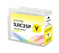 Reemplazo de cartucho de tinta compatible con 80 ml para modelos de impresora de etiqueta de color CW-C6500P CW-C6000A CW-C6000P CW-C6500A funciona con cartuchos astillados SIC35P(SJIC35P YL 1PCS)