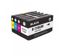 Reemplazo de Cartucho de Tinta Compatible H-P 711 711XL para Impresora de inyección de Tinta DesignJet T120 T520(4BK 4C 4Y 4M)