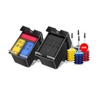Reemplazo de Cartucho de Tinta Recargable para HP652, Compatible con Deskjet 1115, 1118, 2135, 2136, 2138, 2675, 2676, 3635, 3636, 3835, 4535(BK-CL-Ink)