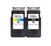 Reemplazo de Cartucho de Tinta remanufacturado 560 561 para PG560 XL CL561XL Compatible con TS5351 TS5352 TS5350 TS5353(1Black 1Color)