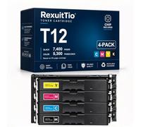 Reemplazo de Cartucho de tóner Compatible con T12 de Alto Rendimiento para T12BK/C/M/Y con el último Chip, se Ajusta a la Impresora láser Canon i-SENSYS XC1333i C1333iF C1333P