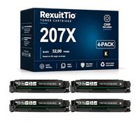Reemplazo de Cartucho de tóner Compatible de Alto Rendimiento 207X para w2210a w2211a w2212a w2213a con el último Chip, se Ajusta a la Impresora láser HP MFP M282nw M283cdw M255dw M282nw, Negro
