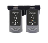 Reemplazo de Cartucho Tinta PG-40 CL-41 Compatible con Impresora Canon PIXMA IP1200 IP1600 IP1900 MP140 MP150 MP160 MX300 MX310(1 BK 1 Color)