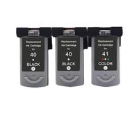 Reemplazo de Cartucho Tinta PG-40 CL-41 Compatible con Impresora Canon PIXMA IP1200 IP1600 IP1900 MP140 MP150 MP160 MX300 MX310(2 BK 1 Color)