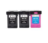 Reemplazo de Cartucho Tinta Recargable 901XL 901 Compatible con Impresora HP Officejet J4500 J4524 J4530 J4540 J4550 J4580 J4585(2bk and 1color)