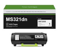 Reemplazo De Cartuchos De Tóner MS321dn para Lexmark 56F2000 56F2H00 Compatible con Impresoras Lexmark MS321 MS421 MS521 MS621 MS622 MX321 MX421 MX521 MX522 MX622,Black-6000 Pages