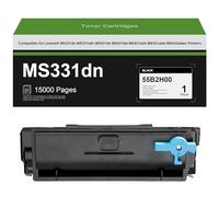 Reemplazo De Cartuchos De Tóner MS331dn para Lexmark 55B2000 55B2H00 55B2X00 Compatible con Impresoras Lexmark MS331dn MX331adn MS431dn MS431dw MX431adn MX431adw MX432adwe,Black-15000 Pages