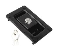Reemplazo de cerradura puerta RV negra, manija, pestillo paleta 120 x 80 mm, entrada acero laminado en frío, perilla cerrojo for, camiones, remolques s