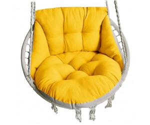 Reemplazo de cojín para Silla Tipo Huevo, Cojines de Columpio Amarillos Gruesos y de Felpa para Muebles de Exterior - Cojín para Silla Colgante de Terciopelo de Cristal Suave - Colgante