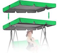 Reemplazo de columpio de techo Hollywood 164 x 114 cm, techo de 2-3 plazas, toldo for toldo for fácil montaje, protección UV de repuesto(Green,190*132*15cm)