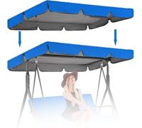 Reemplazo de columpio de techo Hollywood 164 x 114 cm, techo de 2-3 plazas, toldo for toldo for fácil montaje, protección UV de repuesto(Blue,195*125*15cm)