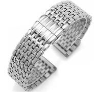 Reemplazo de correas de metal, correas de reloj, Correa con hebilla de mariposa, correa de acero inoxidable macizo, 12 mm, 14 mm, 16 mm, 18 mm, 20 mm, 22 mm, accesorios de correa (color de la correa: