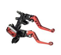 Reemplazo de la Bomba Superior Principal del Freno hidráulico de la Motocicleta Compatible con el Embrague de la manija de Aluminio CNC(Red)