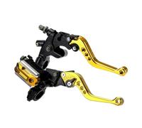 Reemplazo de la Bomba Superior Principal del Freno hidráulico de la Motocicleta Compatible con el Embrague de la manija de Aluminio CNC(Gold)