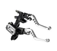 Reemplazo de la Bomba Superior Principal del Freno hidráulico de la Motocicleta Compatible con el Embrague de la manija de Aluminio CNC(Silver)