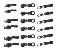 Reemplazo de la cremallera de la chaqueta, kit de reemplazo de cremallera,Kit de reparación de cremallera de reemplazo de la cremallera de abrigo desmontable - La cremallera negra para equipaje tira