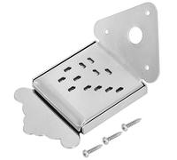 Reemplazo de la cubierta del cordal de mandolina, tablero del cordal de mandolina tipo curva de acero con tornillos, accesorios para instrumentos musicales(Plata QB08)