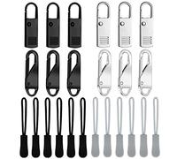 Reemplazo de La Lengüeta de La Cremallera,Repuesto con Pestaña de Cremallera,Tirador de Cremallera de Metal,Para Cursor de Cremallera de Chaqueta,Maleta,24PCS