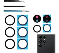 Reemplazo de lente de cristal de la cámara trasera del Samsung S23 Ultra, compatible con Samsung Galaxy S23 Ultra, resistente a los arañazos y duradero, completo con kit de herramientas para la