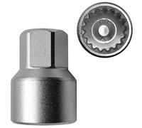 Reemplazo de llave de tuerca de bloqueo de rueda para, adaptador de casquillo de tuerca de bloqueo de rueda de pared delgada 69, herramienta de extracción de lengüetas antirrobo (63)