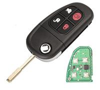 Reemplazo de Llave remota de Coche Plegable con 4 Botones, Chip ID60 de 433 MHz para Jaguar X-Type S-Type XJ XJR Hoja FO21 sin Cortar