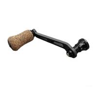 Reemplazo de mango de carrete giratorio, brazo basculante de fibra de carbono de 70 mm para Daiwa Round Knob Single Rubber Cork Screw-In Accesorio (negro)