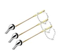 Reemplazo De Palanca De Descarga De Tanque De Inodoro, Manija Frontal Universal, Palanca De Descarga De Tanque De Inodoro Con Cadena De Aleta De Acero Inoxidable(3PCS)