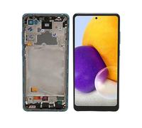 Reemplazo de Pantalla de 6,7 Pulgadas para Samsung Galaxy A72 5G 4G con Marco, Montaje de Pantalla Táctil Digitalizador de Pantalla LCD con Herramientas de Reparación (Azul)