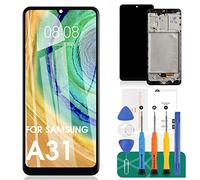 Reemplazo de pantalla OLED para Samsung A31 A315 SM-A315F SM-A315F/DS A315G Pantalla LCD de 6.4 pulgadas Pantalla táctil Digitalizador Marco Asamblea Negro (con huella digital)
