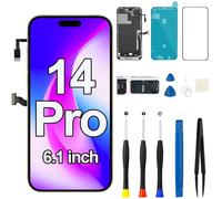 Reemplazo de pantalla para iPhone 14 Pro con sensor de proximidad de auricular, cable flexible, pantalla LCD táctil 3D, marco de pantalla frontal, kit de herramientas de reparación de digitalizador