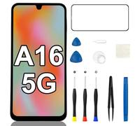 Reemplazo de pantalla para Samsung Galaxy A16 5G con marco con altavoz auricular botón de volumen lateral motor de vibración A166U LCD Incell Display Touch Digitizer Assembly Kits de reparación